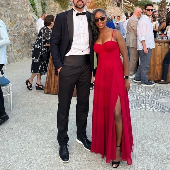 Cause for Commotion Red Pleated Bustier Maxi Dress - Picture 3 of 9